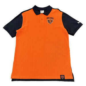 Nike Chicago Bears Blitz Pique Orange Navy Polo Size Men's Medium NWT